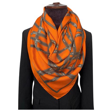 orange black taupe hermes scarf|hermes scarves for women.